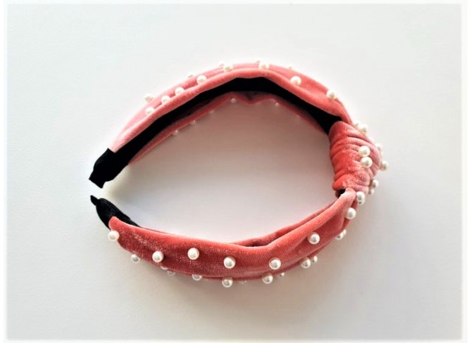 Watermelon Pink Pearl Knotted Hairband