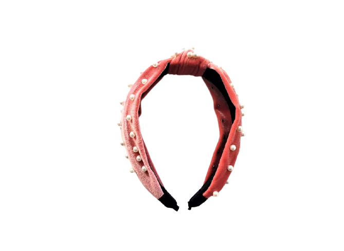 Watermelon Pink Pearl Knotted Hairband