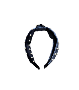 Sky Blue Pearl Knotted Hairband