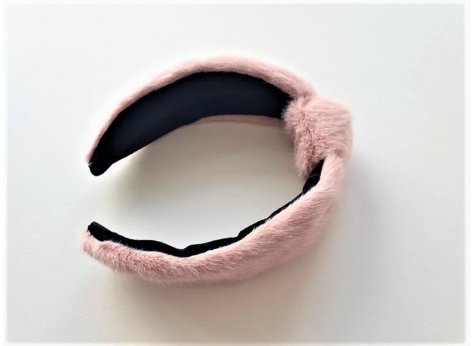 Pink Fuzzy Knotted Hairband