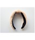 Beige Fuzzy Knotted Hairband