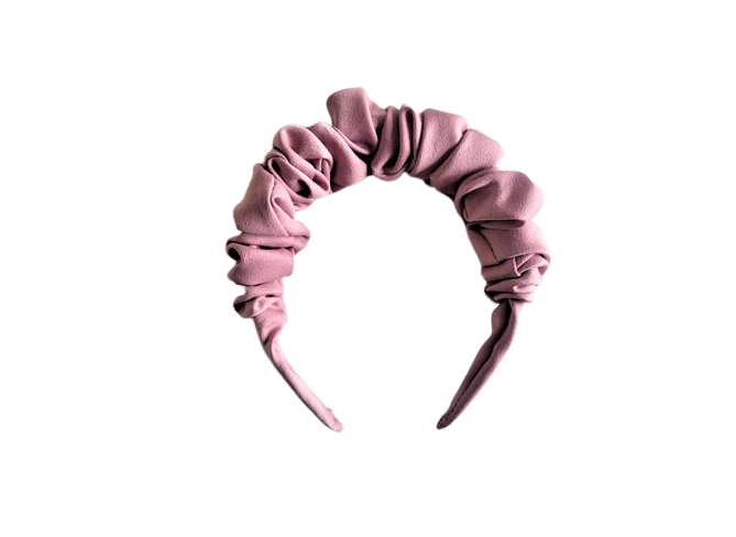 Dusty Pink Satin Ruffle Hairband