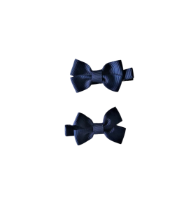 S/2 Mini Navy Blue Grosgrain Bow