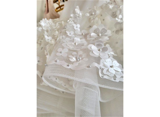 3D Flower Overlay Tutu Dress