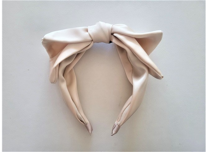 Ivory Satin Knotted Hairband