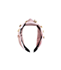 Pink Satin Knotted Bejeweled Hairband